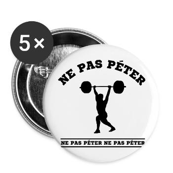 ne pas péter - Lot de 5 grands badges (56 mm) - blanc - Devant