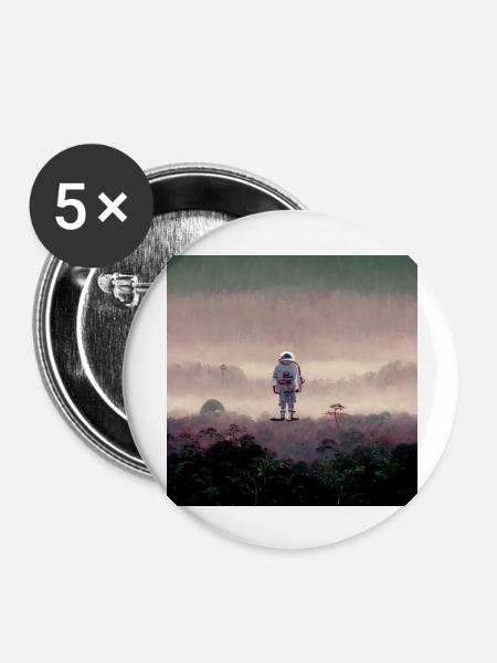 Lonely Voyager 073 - Buttons groß 56 mm (5er Pack) - Weiß