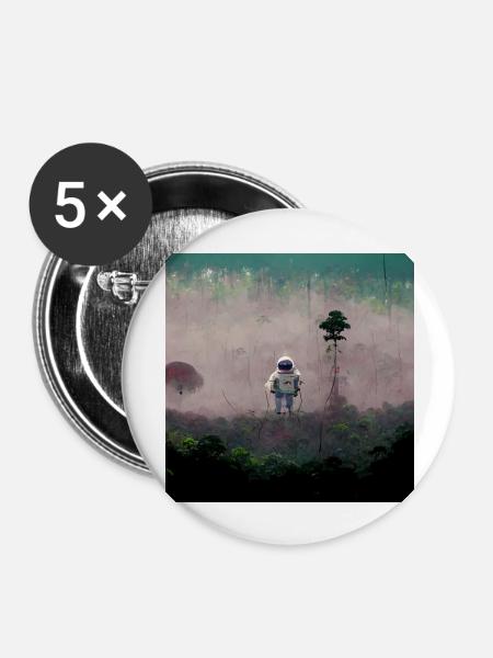 Lonely Voyager 042 - Buttons groß 56 mm (5er Pack) - Weiß