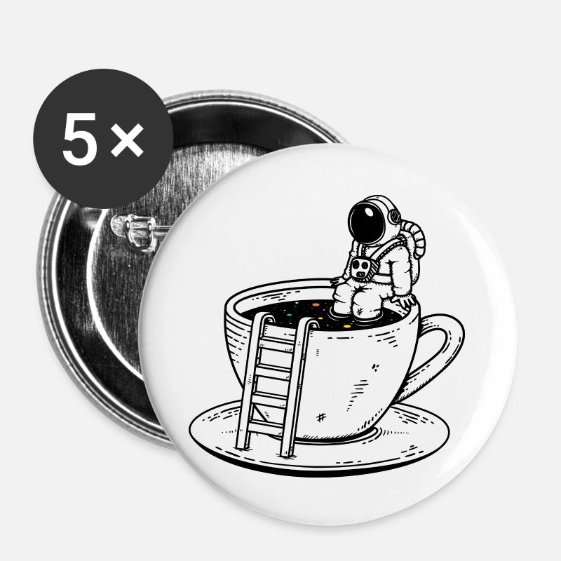 Coffee cosmos - Buttons large 2.2''/56 mm (5-pack) - white