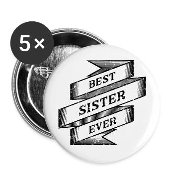 Meilleure sœur de tous les temps - Lot de 5 grands badges (56 mm) - blanc - Devant