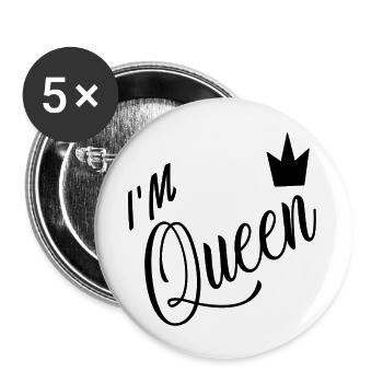 I M QUEEN - Lot de 5 grands badges (56 mm) - blanc - Devant