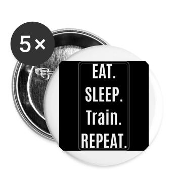 Sticker Training - Buttons groß 56 mm (5er Pack) - Weiß - Vorne