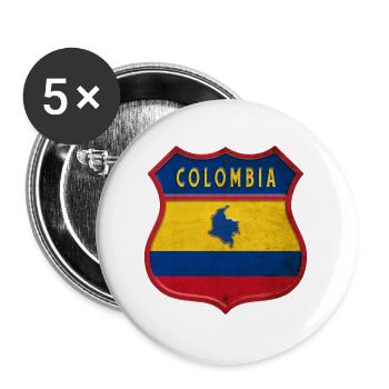 Kolumbien Wappen Design - Buttons groß 56 mm (5er Pack) - Weiß - Vorne