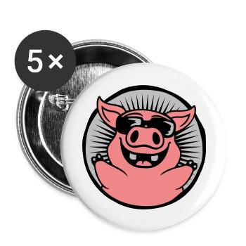 Circle Cool Sunglasses Pig - Buttons large 2.2''/56 mm (5-pack) - white - Front