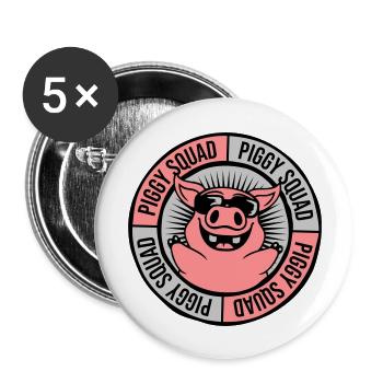 Équipe Ring Piggy Squad - Lot de 5 grands badges (56 mm) - blanc - Devant