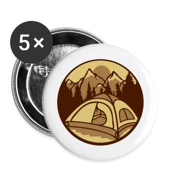 Mountains Forest Camper outside - Buttons large 2.2''/56 mm (5-pack) - white - Front