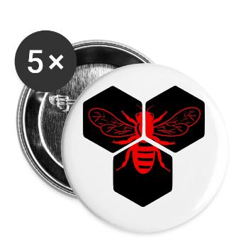 Honeybee on honeycomb - Buttons large 2.2''/56 mm (5-pack) - white - Front