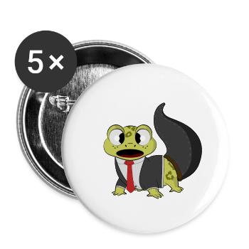 Business Gecko - Buttons groß 56 mm (5er Pack) - Weiß - Vorne