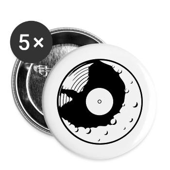 Disque vinyle Party Moon - Lot de 5 grands badges (56 mm) - blanc - Devant