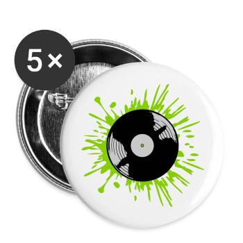 Gouttes de disque vinyle Color blobs - Lot de 5 grands badges (56 mm) - blanc - Devant