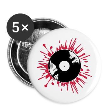 Les gouttes de sang enregistrent des éclaboussures de couleur - Lot de 5 grands badges (56 mm) - blanc - Devant