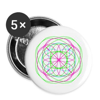 COLOR Flower 4 - Buttons groß 56 mm (5er Pack) - Weiß - Vorne