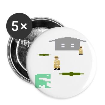 Pixel ExtraTerrestre - Lot de 5 grands badges (56 mm) - blanc - Devant