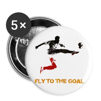 Football Soccer - Lot de 5 grands badges (56 mm) - blanc - Devant