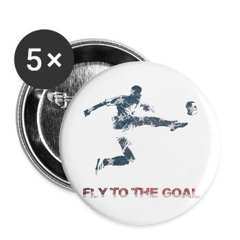 Fußball Fußball - Buttons groß 56 mm (5er Pack) - Weiß - Vorne