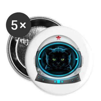 angry space cat astronaut - Buttons large 2.2''/56 mm (5-pack) - white - Front