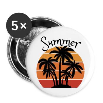 Summer - Lot de 5 grands badges (56 mm) - blanc - Devant