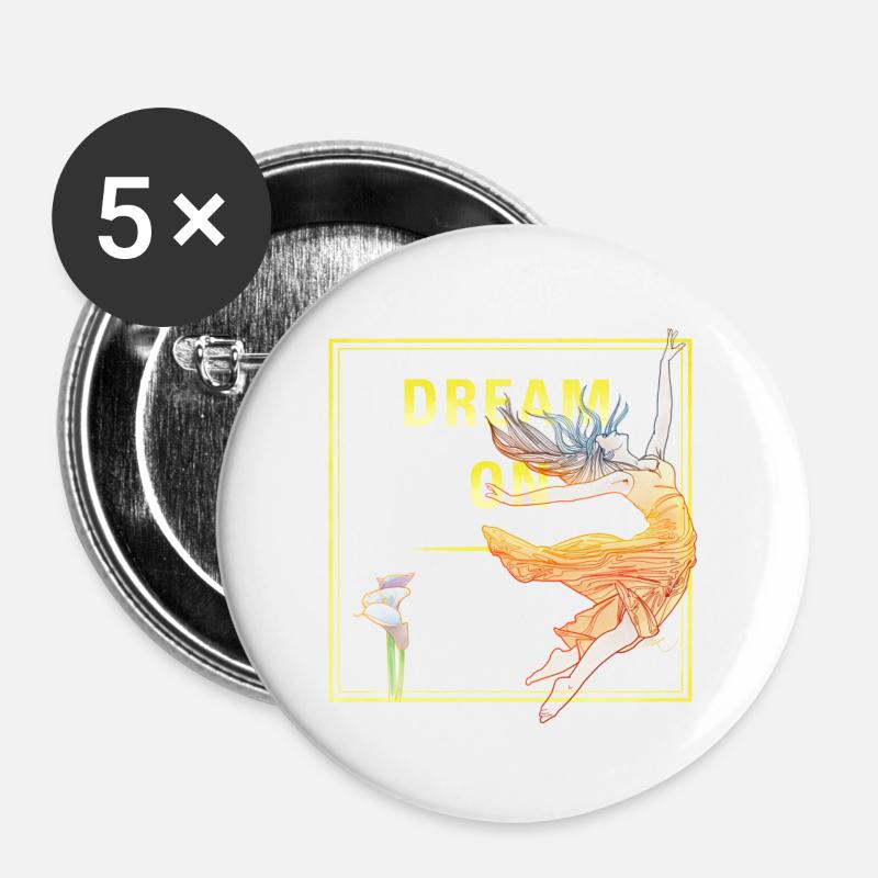Dream On - Buttons large 2.2''/56 mm (5-pack) - white