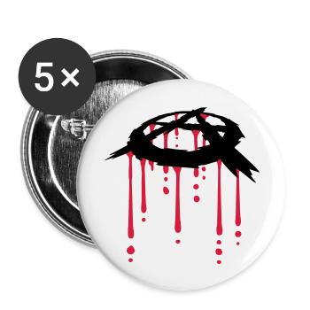 blood drop anarchy symbol - Buttons large 2.2''/56 mm (5-pack) - white - Front