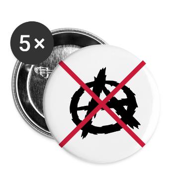 Aucun logo de symbole d'anarchie - Lot de 5 grands badges (56 mm) - blanc - Devant