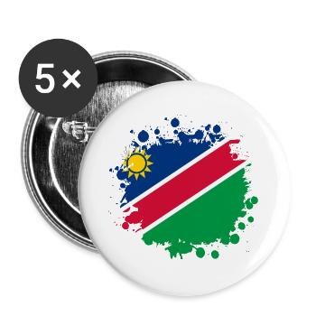 Namibia Flaggen Klecks Design - Buttons groß 56 mm (5er Pack) - Weiß - Vorne