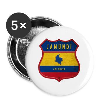 Écusson Jamundi Colombia - Lot de 5 grands badges (56 mm) - blanc - Devant