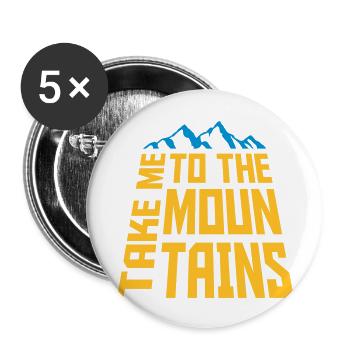 To the mountains Zitat - Buttons groß 56 mm (5er Pack) - Weiß - Vorne