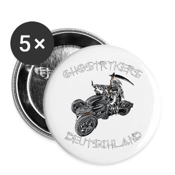 Ghostryker Deutschland Weiß - Buttons groß 56 mm (5er Pack) - Weiß - Vorne