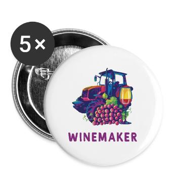 Winzer Design - Buttons groß 56 mm (5er Pack) - Weiß - Vorne