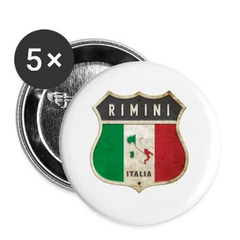 Rimini Italien Wappen Flaggen Design - Buttons groß 56 mm (5er Pack) - Weiß - Vorne