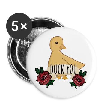 CANARD VOUS - Lot de 5 grands badges (56 mm) - blanc - Devant