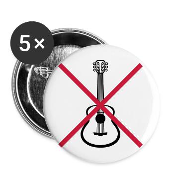 Forbidden guitarist to play guitar - Buttons large 2.2''/56 mm (5-pack) - white - Front