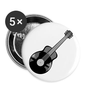 Vinyl Gitarrist Gitarre spielen - Buttons groß 56 mm (5er Pack) - Weiß - Vorne