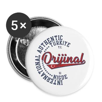 Niğde - Lot de 5 grands badges (56 mm) - blanc - Devant