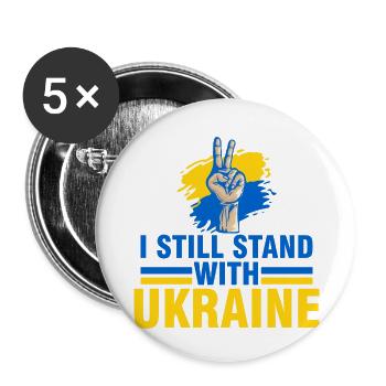 je suis encore soutiens Ukraine - Lot de 5 grands badges (56 mm) - blanc - Devant