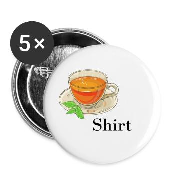 Chemise de thé - Lot de 5 grands badges (56 mm) - blanc - Devant