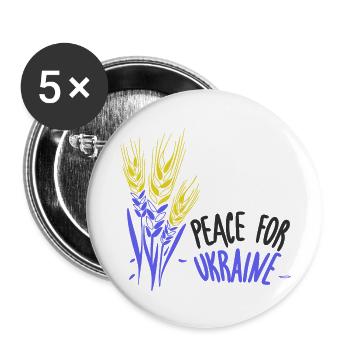 peace for uraine - Buttons large 2.2''/56 mm (5-pack) - white - Front