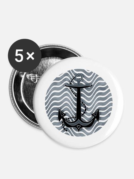 Anker - Buttons groß 56 mm (5er Pack) - Weiß