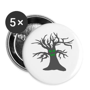 Monsterbaum, Horror Motiv, coole Tees - Buttons groß 56 mm (5er Pack) - Weiß - Vorne