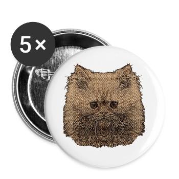 Perser katze, besitzer, schenken Weihnachten - Buttons groß 56 mm (5er Pack) - Weiß - Vorne