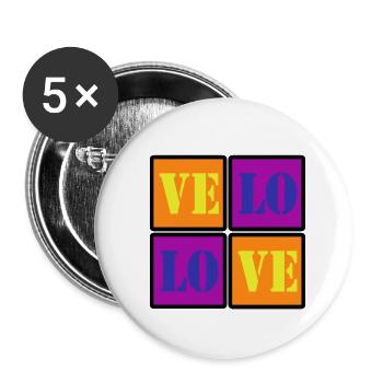 VELO LOVE LOVE BIKE BIKE GIFT - Buttons large 2.2''/56 mm (5-pack) - white - Front