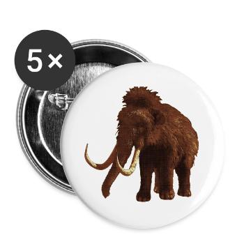 eiszeittier, tolle tierdesigns - Buttons groß 56 mm (5er Pack) - Weiß - Vorne