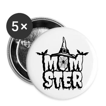 Maman Halloween - Lot de 5 grands badges (56 mm) - blanc - Devant