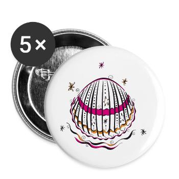 Shell Summer Holiday - Buttons large 2.2''/56 mm (5-pack) - white - Front