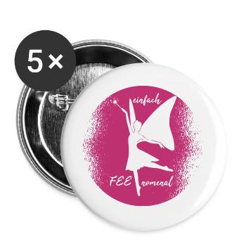 einfach feenomenal Fee Elfe Geschenkidee - Buttons groß 56 mm (5er Pack) - Weiß - Vorne