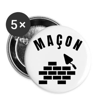 Mason Collection - Beruf - Buttons groß 56 mm (5er Pack) - Weiß - Vorne