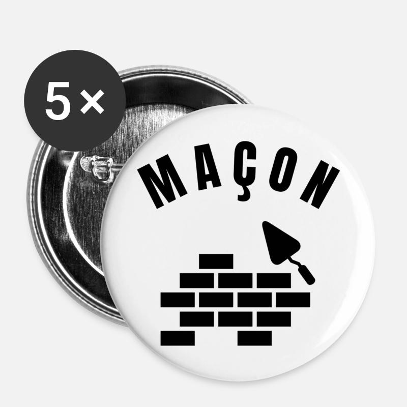 Mason Collection - Beruf - Buttons groß 56 mm (5er Pack) - Weiß