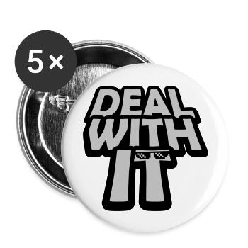 Cool Deal with it - Buttons large 2.2''/56 mm (5-pack) - white - Front