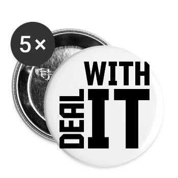 Deal with it Quote - Buttons large 2.2''/56 mm (5-pack) - white - Front